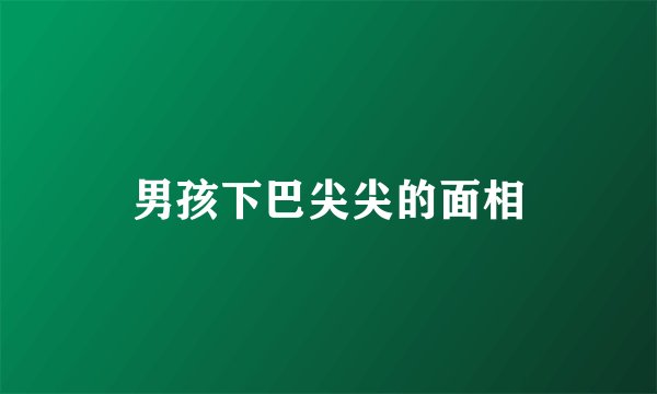 男孩下巴尖尖的面相