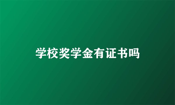 学校奖学金有证书吗