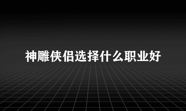 神雕侠侣选择什么职业好
