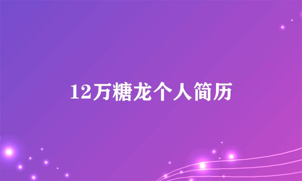 12万糖龙个人简历