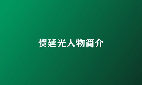 贺延光人物简介