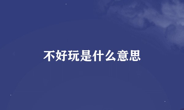不好玩是什么意思