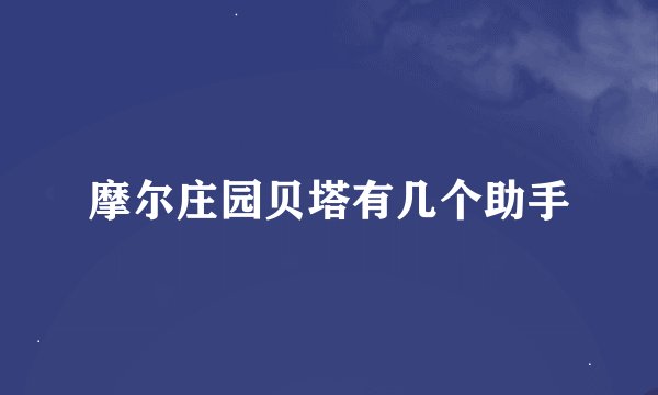 摩尔庄园贝塔有几个助手