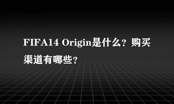 FIFA14 Origin是什么？购买渠道有哪些？