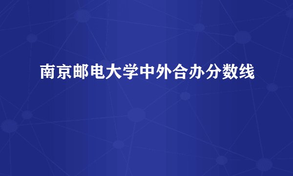 南京邮电大学中外合办分数线