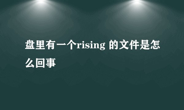 盘里有一个rising 的文件是怎么回事