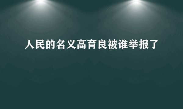 人民的名义高育良被谁举报了