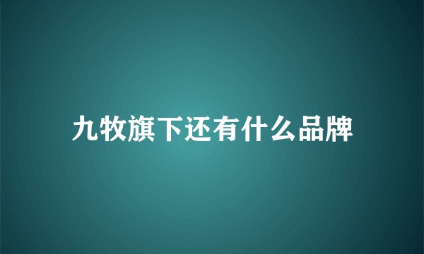九牧旗下还有什么品牌
