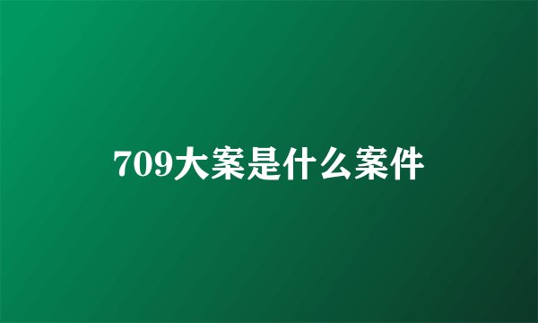 709大案是什么案件