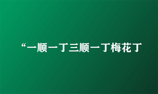 “一顺一丁三顺一丁梅花丁