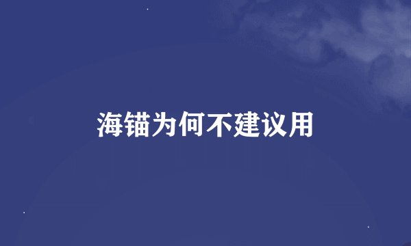 海锚为何不建议用