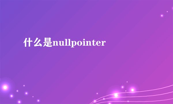什么是nullpointer