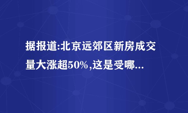 据报道:北京远郊区新房成交量大涨超50%,这是受哪些因素所影响?_百度...