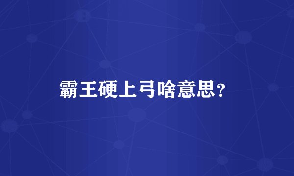 霸王硬上弓啥意思？