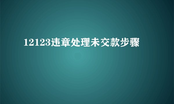 12123违章处理未交款步骤