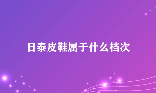 日泰皮鞋属于什么档次