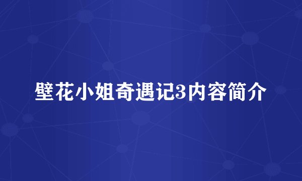 壁花小姐奇遇记3内容简介