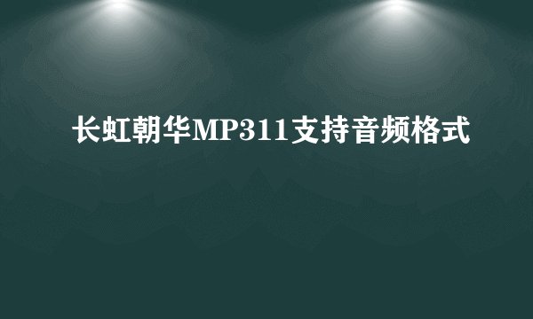 长虹朝华MP311支持音频格式