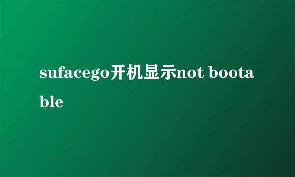 sufacego开机显示not bootable