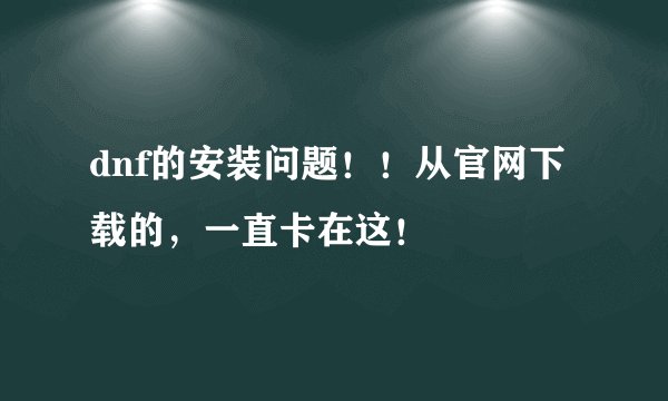 dnf的安装问题！！从官网下载的，一直卡在这！