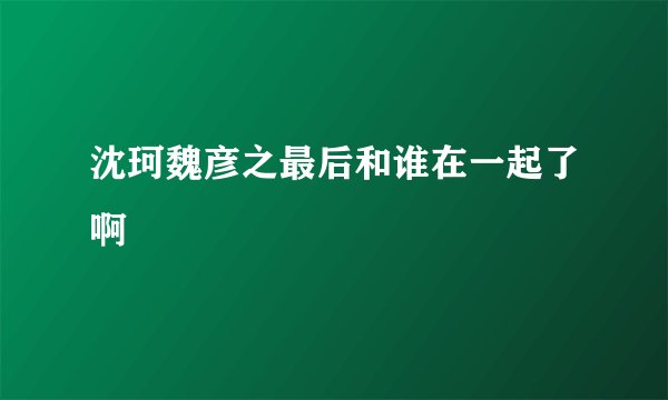 沈珂魏彦之最后和谁在一起了啊