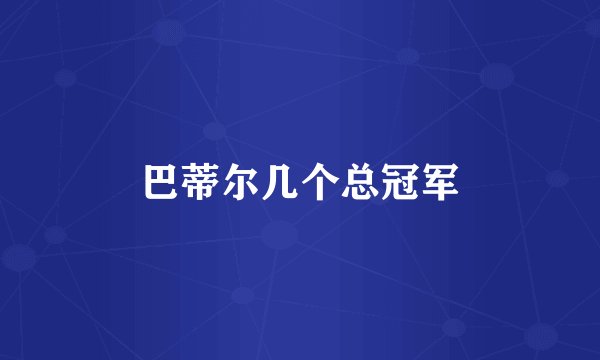 巴蒂尔几个总冠军