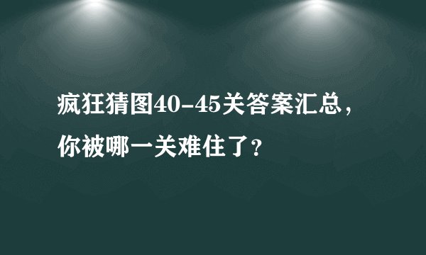 疯狂猜图40-45关答案汇总，你被哪一关难住了？