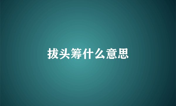 拔头筹什么意思