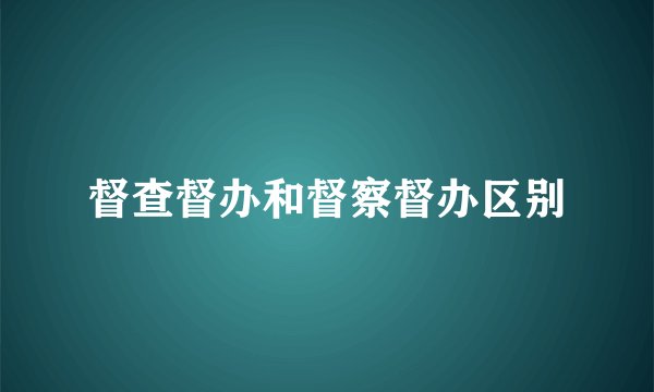 督查督办和督察督办区别
