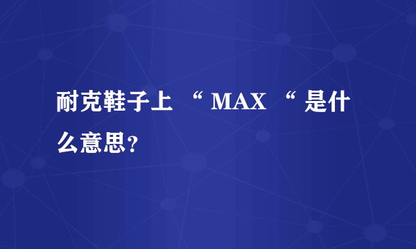 耐克鞋子上 “ MAX “ 是什么意思？