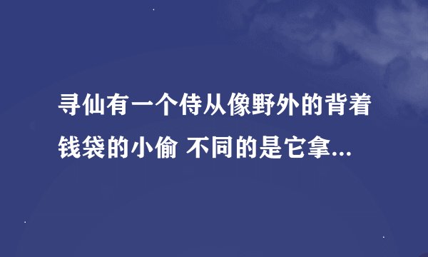 寻仙有一个侍从像野外的背着钱袋的小偷 不同的是它拿的是扇子 红色的 叫什么啊 在哪弄得？？？