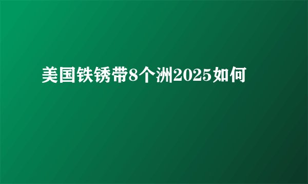 美国铁锈带8个洲2025如何