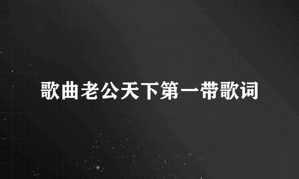 歌曲老公天下第一带歌词