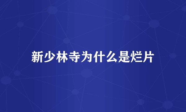 新少林寺为什么是烂片