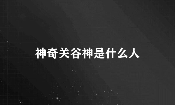 神奇关谷神是什么人