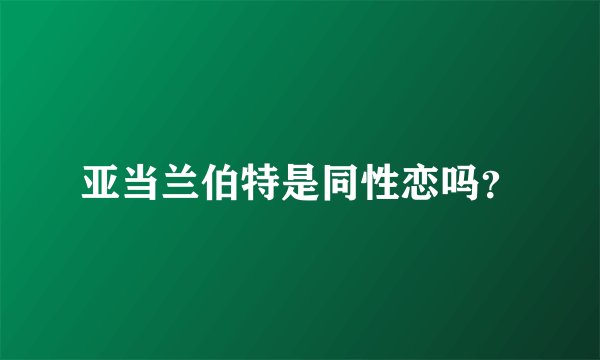 亚当兰伯特是同性恋吗？