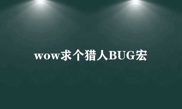 wow求个猎人BUG宏