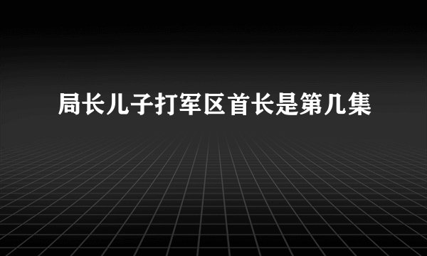 局长儿子打军区首长是第几集