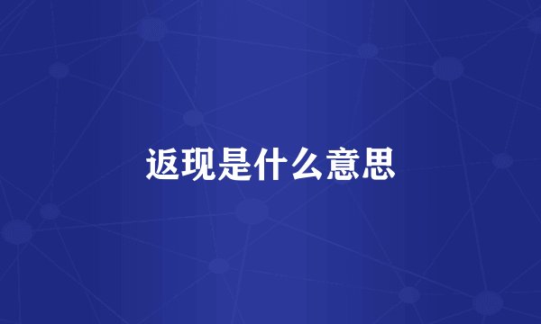返现是什么意思