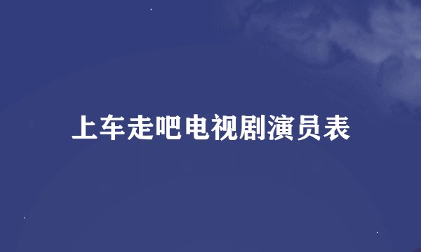 上车走吧电视剧演员表