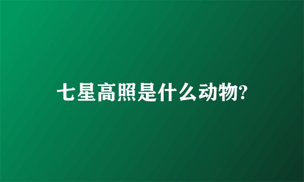 七星高照是什么动物?