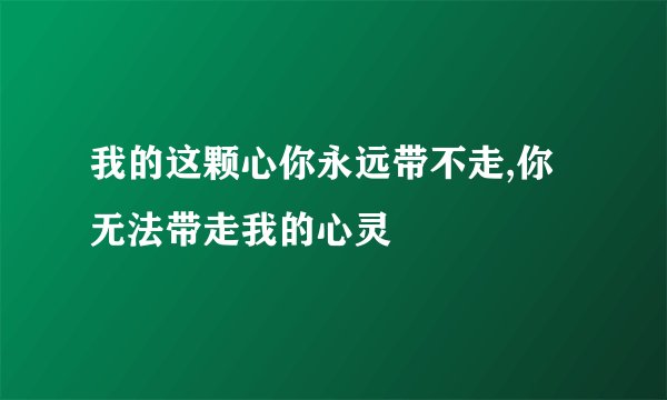 我的这颗心你永远带不走,你无法带走我的心灵