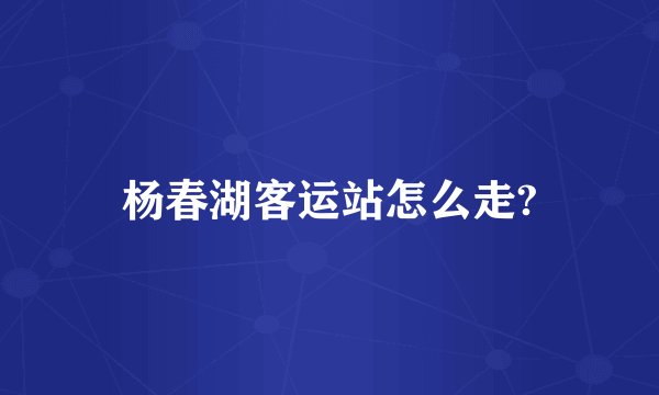 杨春湖客运站怎么走?