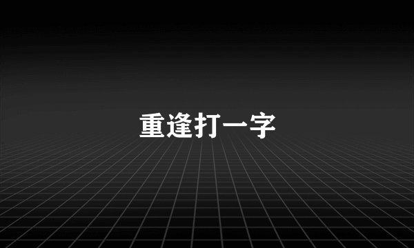 重逢打一字