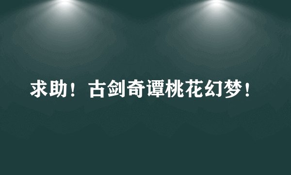 求助！古剑奇谭桃花幻梦！