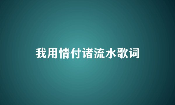 我用情付诸流水歌词