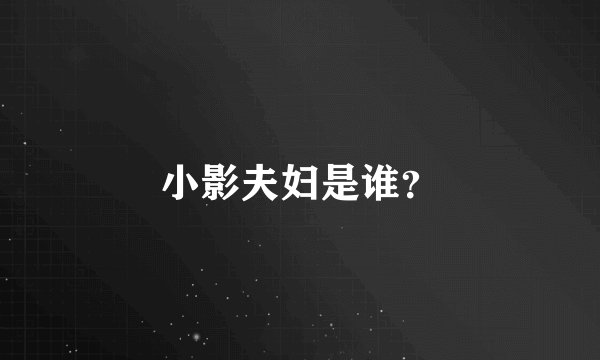 小影夫妇是谁？