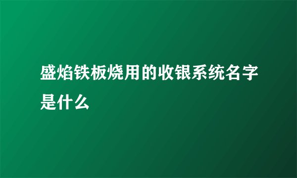 盛焰铁板烧用的收银系统名字是什么