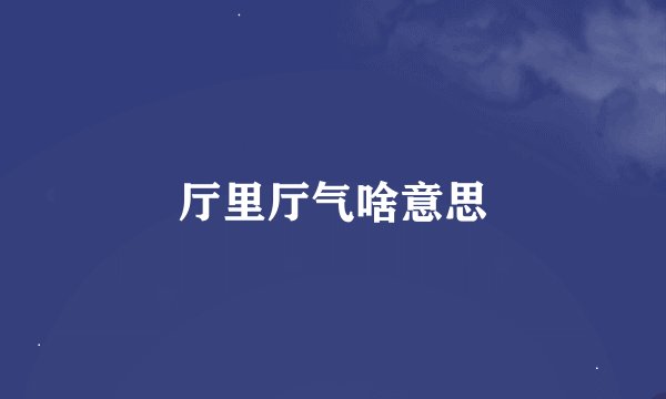 厅里厅气啥意思