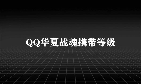 QQ华夏战魂携带等级